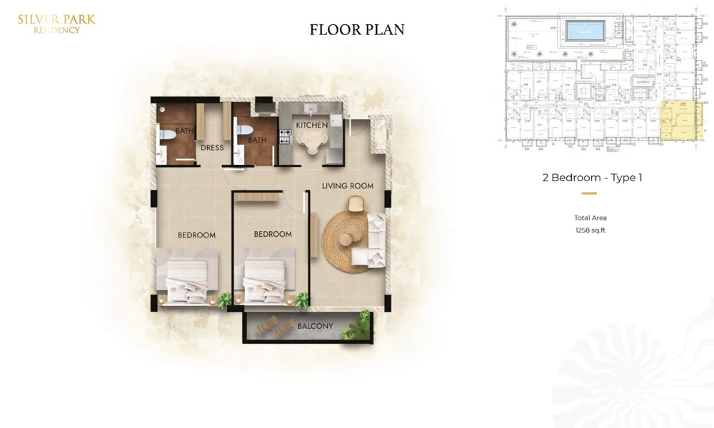 2 Bedroom floor plan